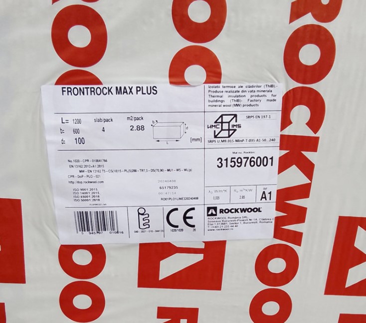 Утеплитель Rockwool Frontrock Max Plus 100мм