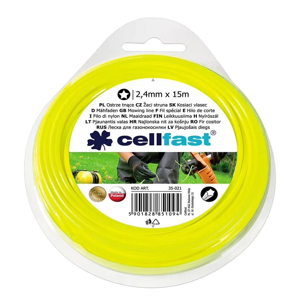 Волосінь для тримера Cellfast Зірка 2,4мм/15м (35-021)