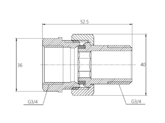 Згон SD Forte Американка 3/4" прямий (SF190W20)