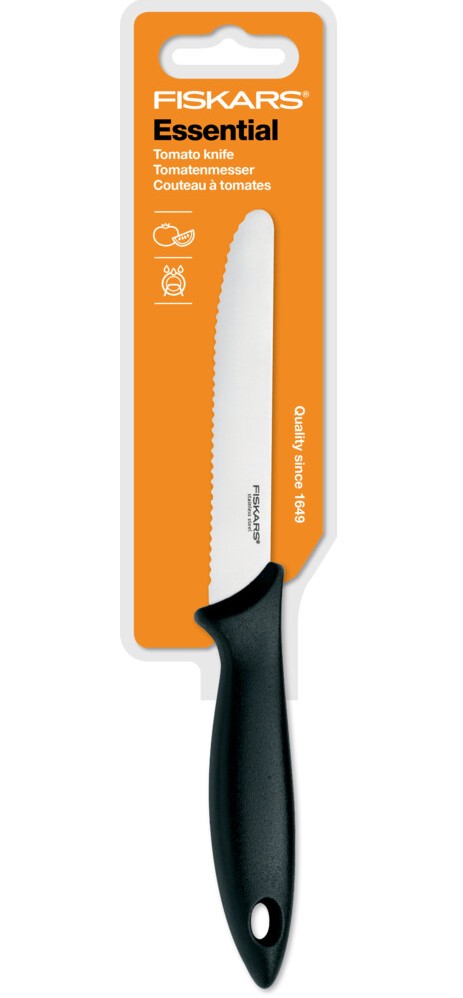 Фото нож для томатов fiskars essential 120мм (1023779)