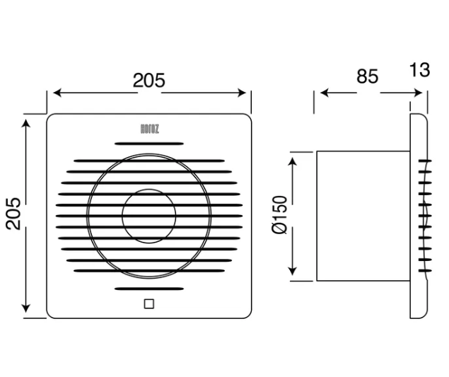 Вентилятор витяжний Horoz Electric d150мм (500-060-150)