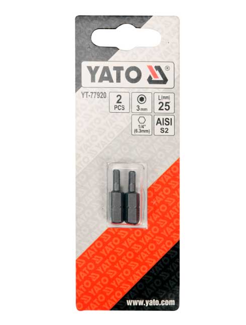   YATO HEX H3x25 HEX 1/4" AISI S2 2 (YT-77920)