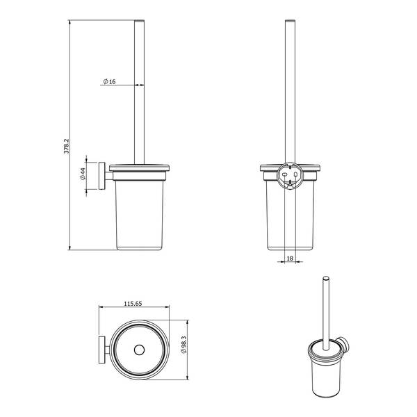 Щітка для унітазу Langberger 2123025A BASIC