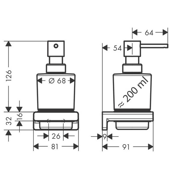 Дозатор для рідкого мила Hansgrohe 41745000