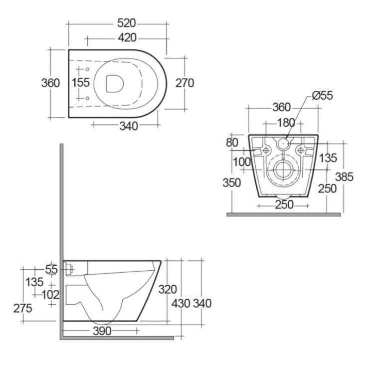 Унитаз подвесной RAK Ceramics Sanitaryware Resort (RST23AWHA+ RESC0004)