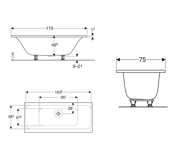   Geberit Tawa 170x75 (554.123.01.1)