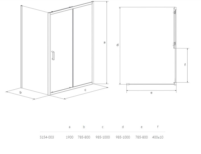 Душова кабіна Cersanit Zip 100x80x190см (S154-003)