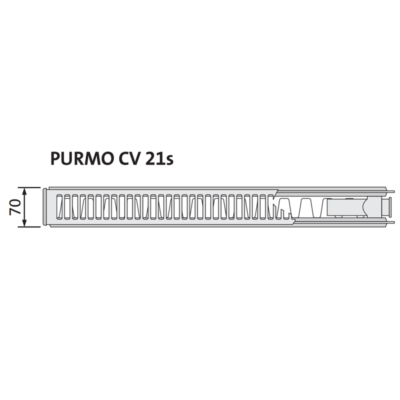 Сталевий панельний радіатор PURMO Ventil Compact 21S 500x1000