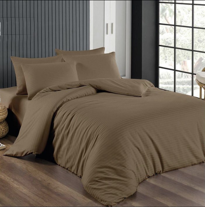 Комплект постельного белья LightHouse Sateen STRIPE Brown 220x200см, 2x50x70см (603678_2,0)