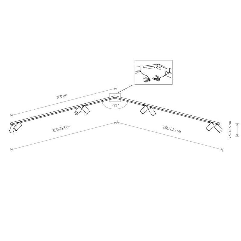   nowodvorski mono corner viii 2x200 black (7723)