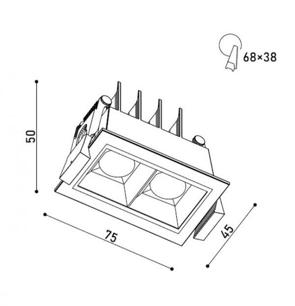    KLOODI LED KD-024Q 3K BK IP20