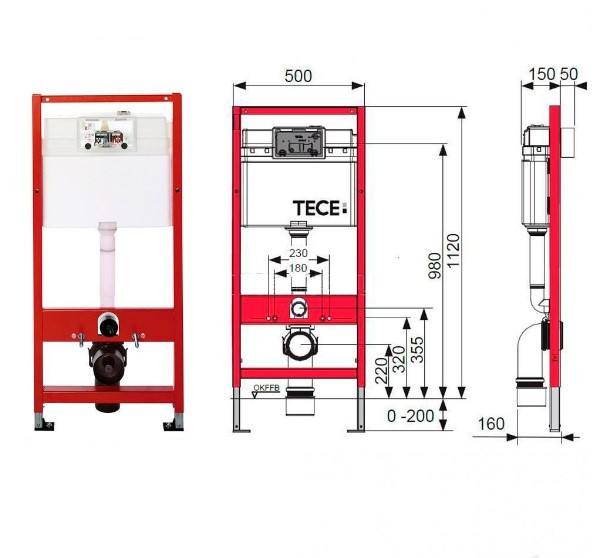 Инсталяция для унитаза Tece (9.400.412)