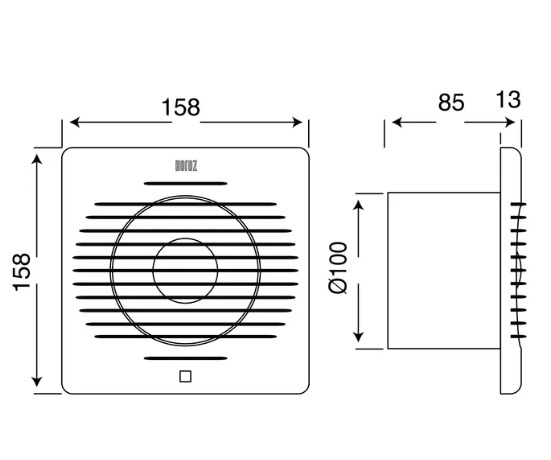 Вентилятор витяжний Horoz Electric d100мм (500-060-100)