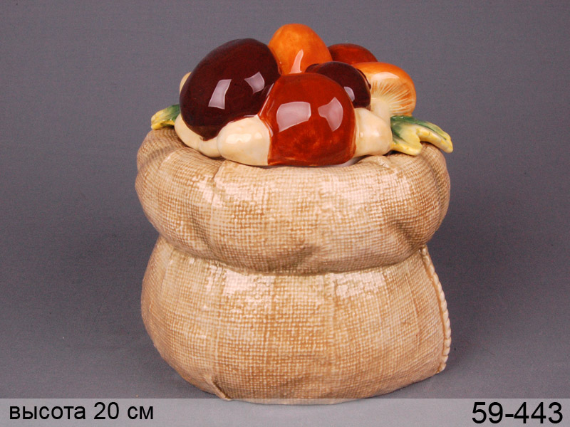 Фото - Кухонні ємності Lefard Банка для сипучих продуктів  Лісові гриби 19,5 см 59-443 