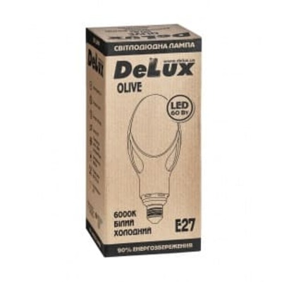 Фото светодиодная лампа delux olive 60w e27 6000k (90011620)