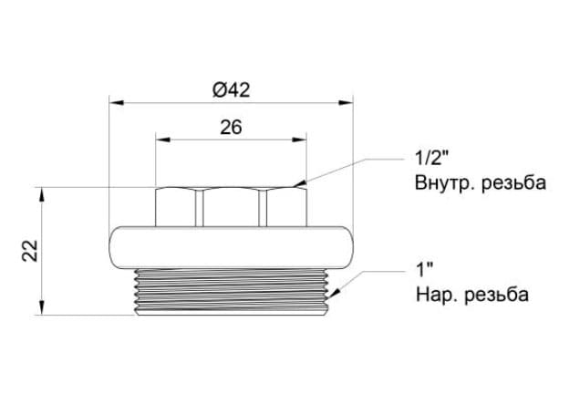 Футорка радиаторная SD Plus 1"х1/2" левая (SD11515S)