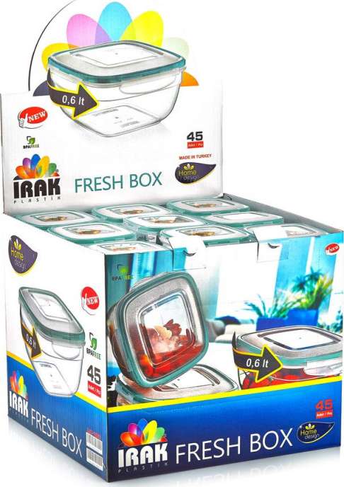 Контейнер для зберігання Irak Plastik Fresh Box 13x13x6,5см 0,6л (5287)