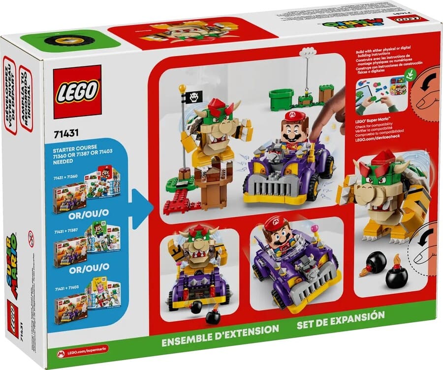 Конструктор Lego Super Mario Маслкар Bowser. Додатковий набір 458 деталей (71431)