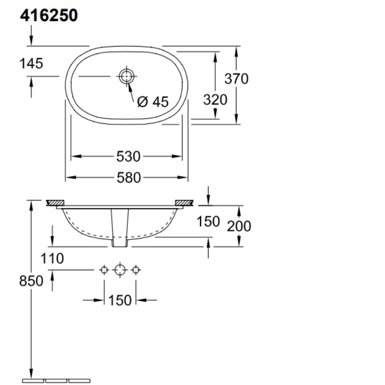 Раковина VilleroyBoch O.Novo 50см (41625001)