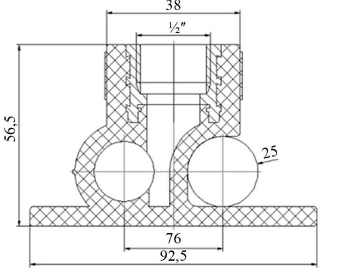 Тройник настенный Blue Ocean PPR 25х1/2"х25 ВР (BOETTT2501CXF)