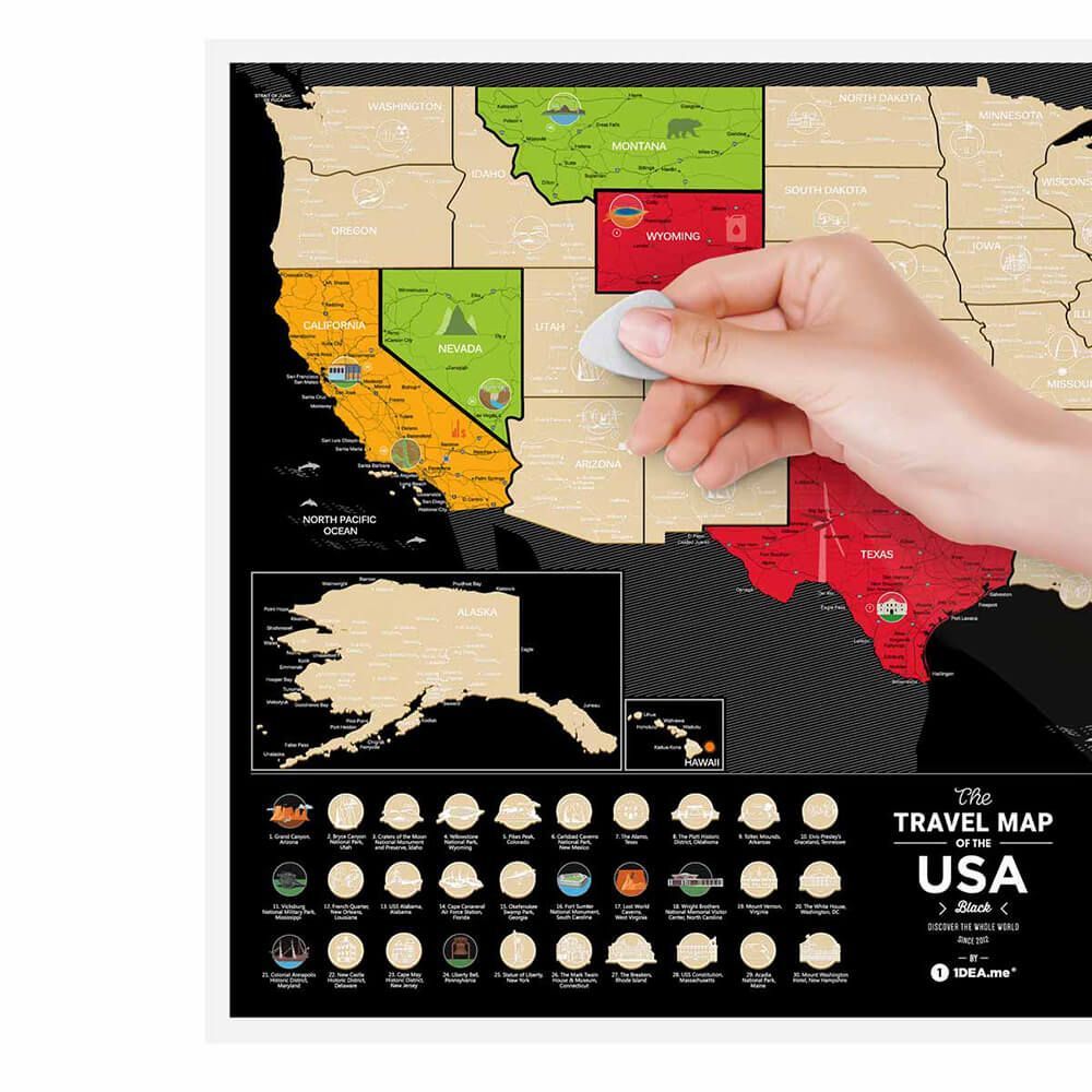    Travel Map USA Black      (USAB)