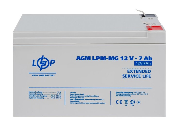 Акумулятор мультигелевий LogicPower LPM-MG 12V 7Ah (6552)