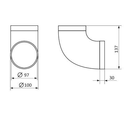 Коліно Vents d100мм (121)