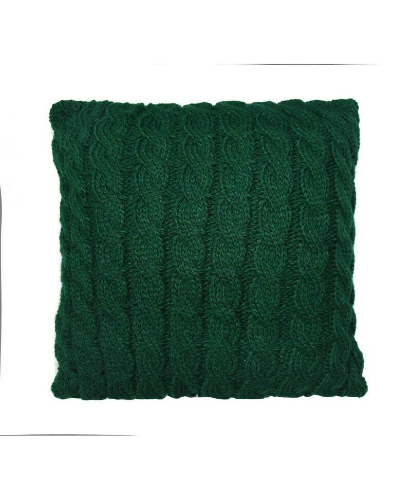 Фото подушка декоративная прованс коса вязаная зеленая 33х33см (027423)