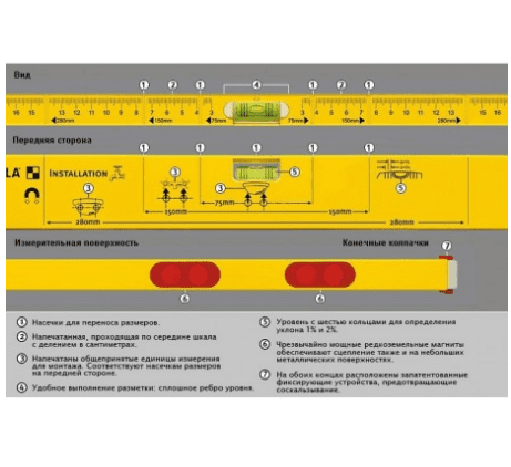 Рівень сантехніка STABILA Type 80M Installation 100см (16882)