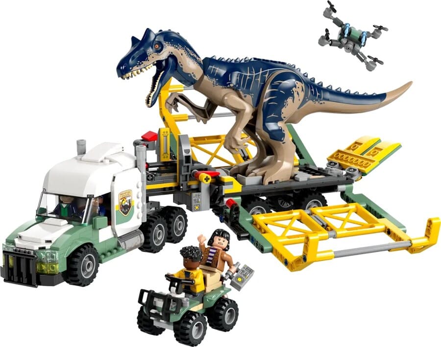 Конструктор Lego Jurassic World Місії динозаврів: Вантажівка для перевезення алозавра 588 деталей (76966)