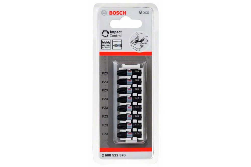 Набір біт Bosch Impact Control PZ3 25мм 8шт (2608522378)