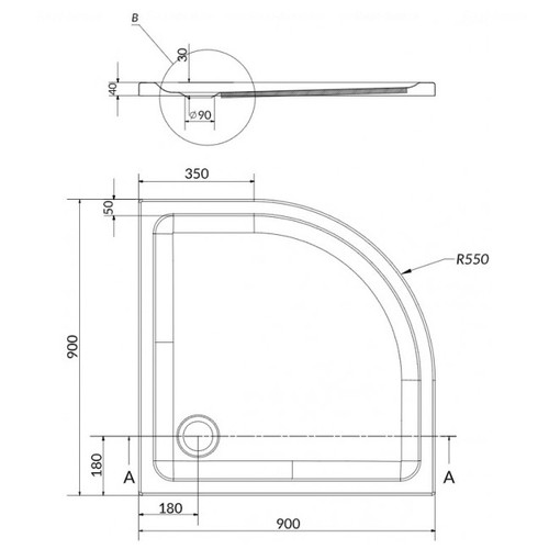 Душовий піддон Cersanit Tako 90x90x4см (S204-002)