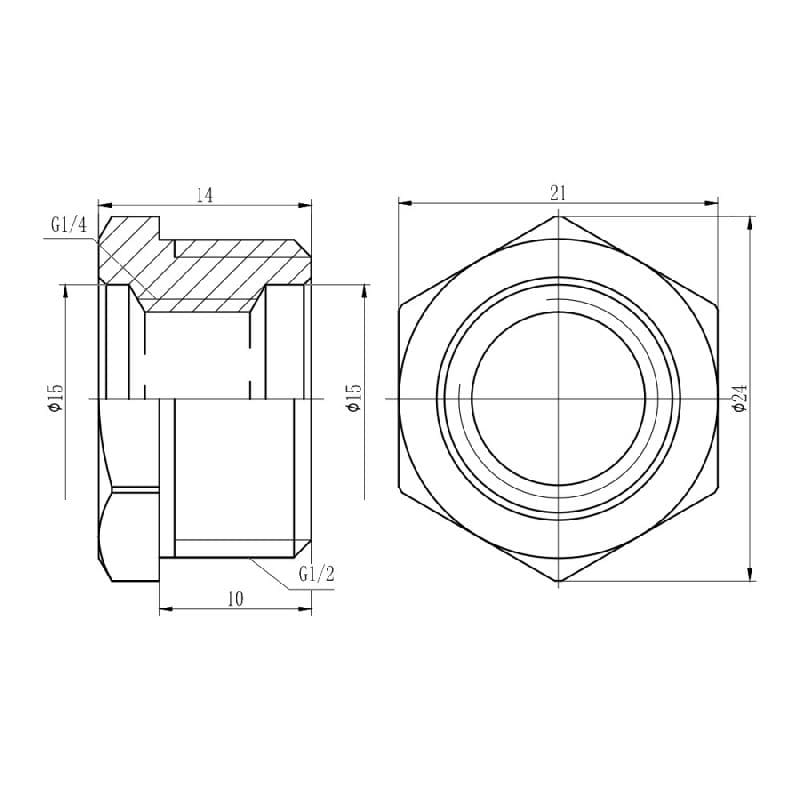 Футорка SD Forte 1/2"х1/4" НВ (SF374156)