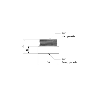 Удлинитель SD Plus 10х3/4" хром (SD1302010)