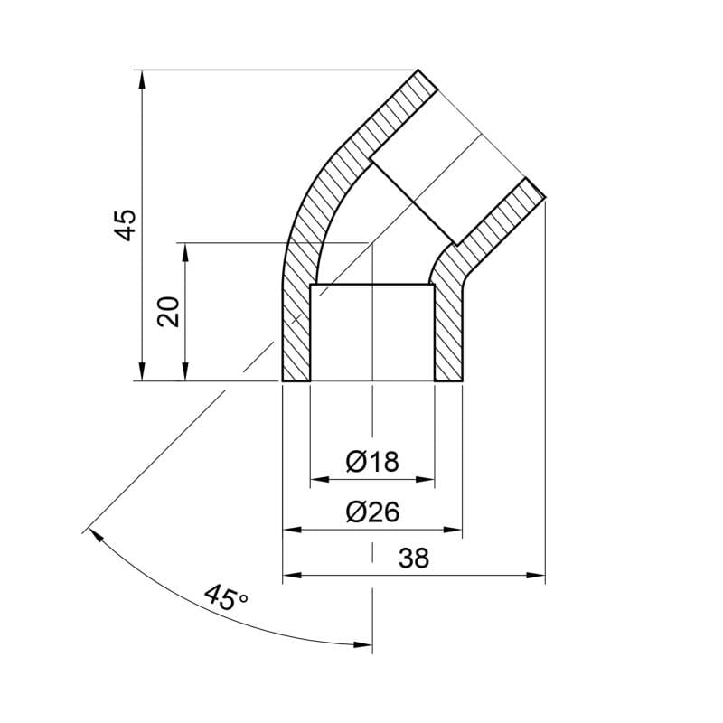 Кутник Alfa Plast PPRt 20мм 45° (APEL4520XXX)