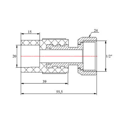 Муфта з накидною гайкою Blue Ocean PPR 20х1/2" ВР (BOCAFT2001PPR)