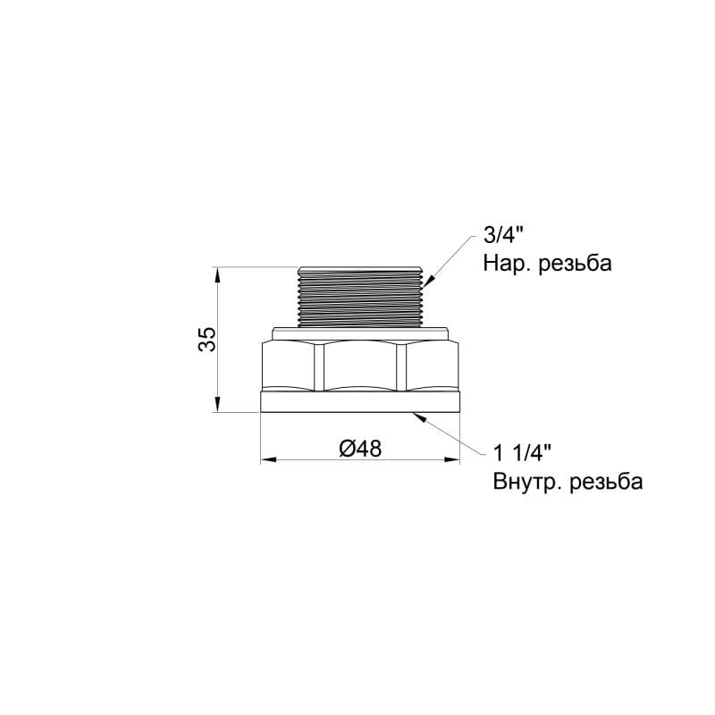 Перехід SD Plus 1 1/4"х3/4" ВН (SD4093220)