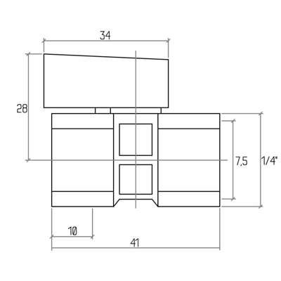 Кран шаровий Rastelli MINI 1/4" ВР (RAS008008)