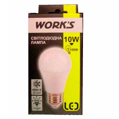  WORK'S LED LB1040-E27-A60, A60 10 E27 4000K 850LM (59240)