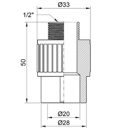  Alfa Plast PPR 201/2"  (APMTCX2012X)