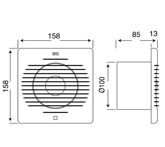 Вытяжной вентилятор Horoz Electric d100мм (500-040-100)