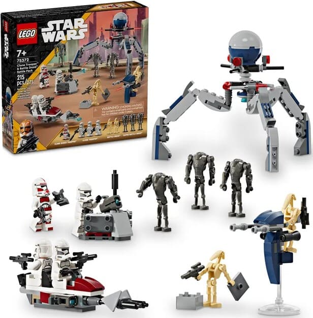 Конструктор Lego Star Wars Клони-піхотинці й Бойовий дроїд. Бойовий набір 215 деталей (75372)