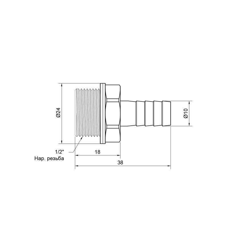 Штуцер SD Plus 10х1/2" НР (SD4271510)