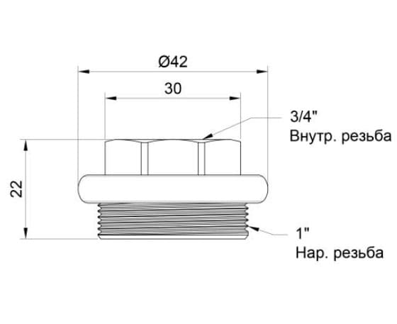 Футорка радіаторна SD Plus 1"х3/4" ліва (SD11520S)