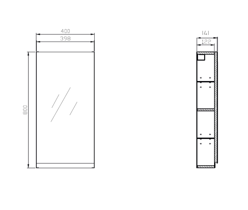 Шафа дзеркальна Cersanit Moduo 40x14,1x80см білий (S590-030)