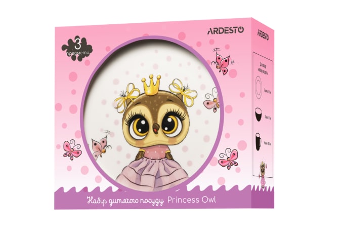 Набір дитячого посуду Ardesto Princess owl 3 предмети (AR3453OS)