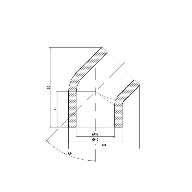 Кутник Alfa Plast PPRt 32мм 45° (APEL4532XXX)