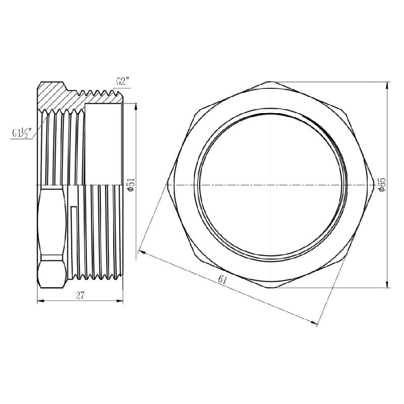 Футорка SD Forte 2"х1" 1/2 НВ (SF3745040)