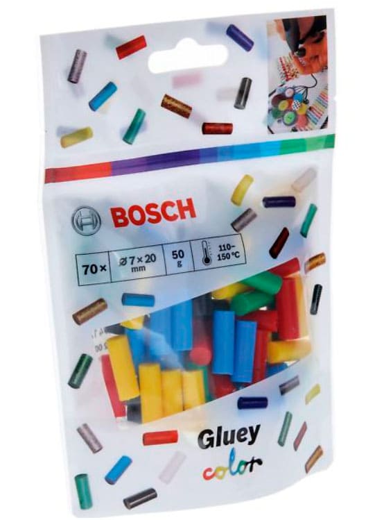 Стержні клейові Bosch Gluey кольорові 7x20мм 70шт (2608002005)