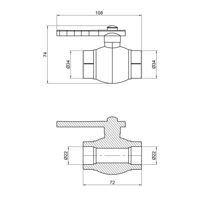 Кран кульовий Alfa Plast PPR 25мм (APBVSB25XXX)